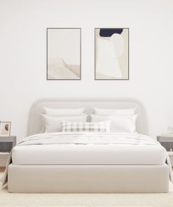 vidaXL Mesitas de noche de pared con luces LED 2 uds gris Sonoma