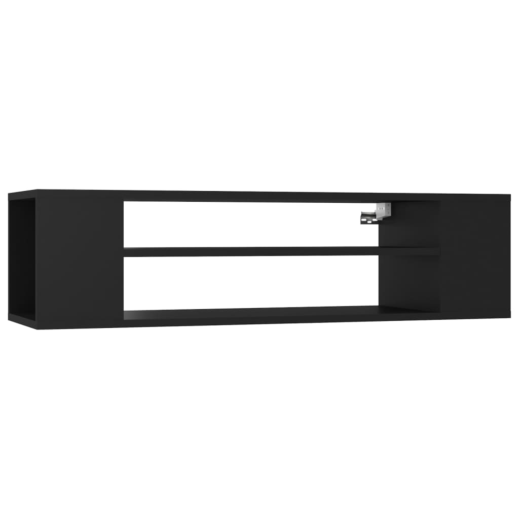 vidaXL Mueble de TV colgante madera contrachapada negro 100x30x26,5 cm