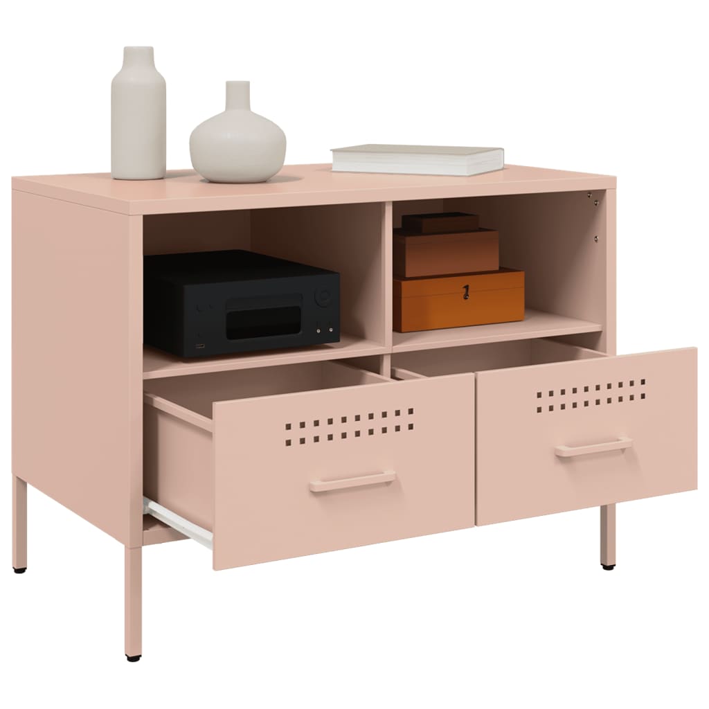 vidaXL Muebles para TV 2 unidades acero rosa 68x39x50,5 cm
