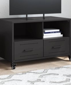 vidaXL Mueble de TV acero negro 68x39x43,5 cm