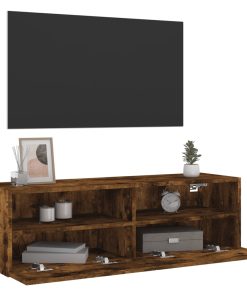 vidaXL Mueble de pared TV madera ingeniería roble ahumado 100x30x30 cm