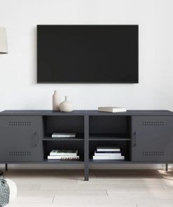 vidaXL Muebles de TV 2 unidades acero gris antracita 68x39x50,5 cm
