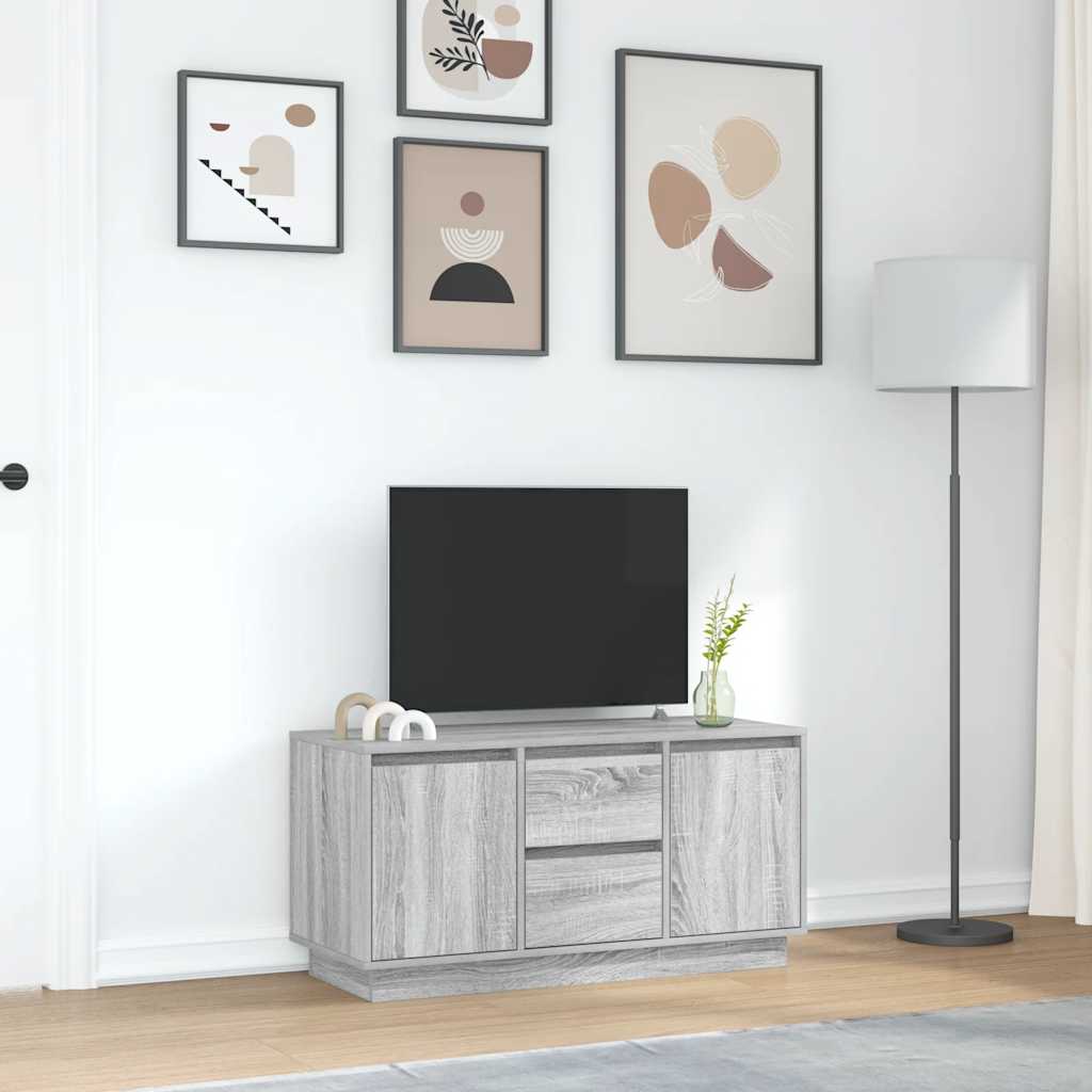 vidaXL Mueble de TV con luces LED Sonoma gris 100x41x50 cm
