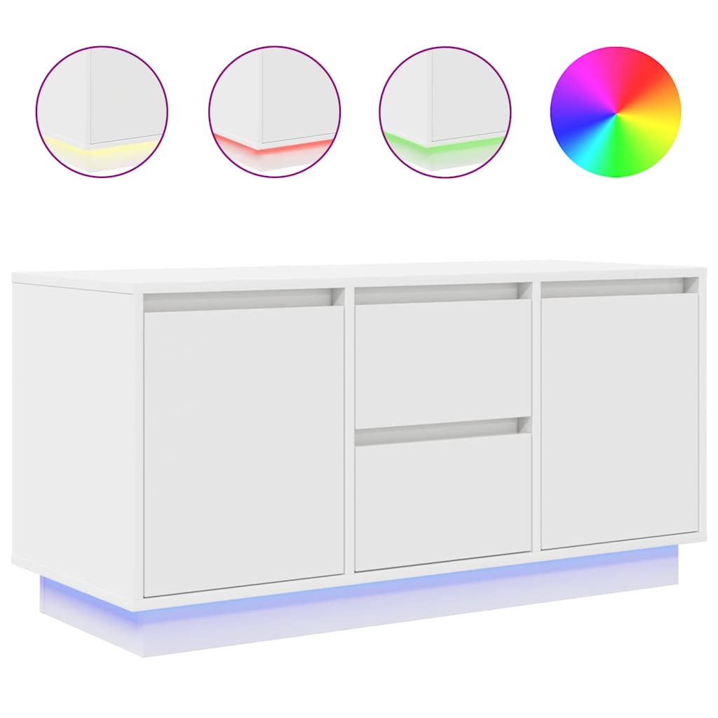 vidaXL Mueble de TV con luces LED blanco 100x41x50 cm