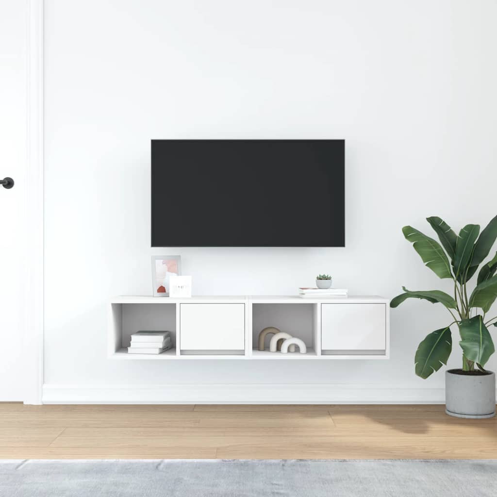 vidaXL Muebles de TV 2 uds Blanco 60x31x25,5 cm Madera de ingeniería