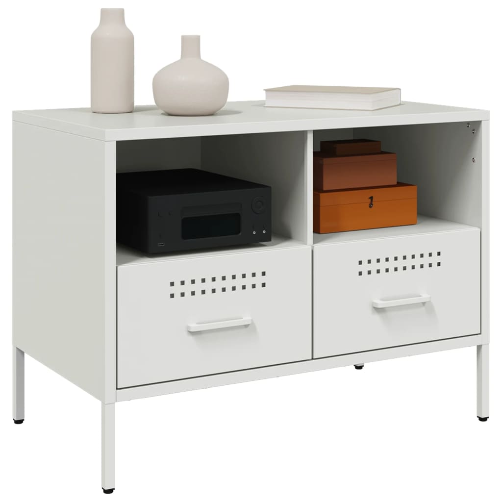 vidaXL Muebles para TV 2 unidades acero blanco 68x39x50,5 cm