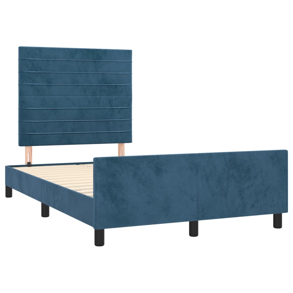 vidaXL Estructura de cama sin colchón terciopelo azul oscuro 120x200cm
