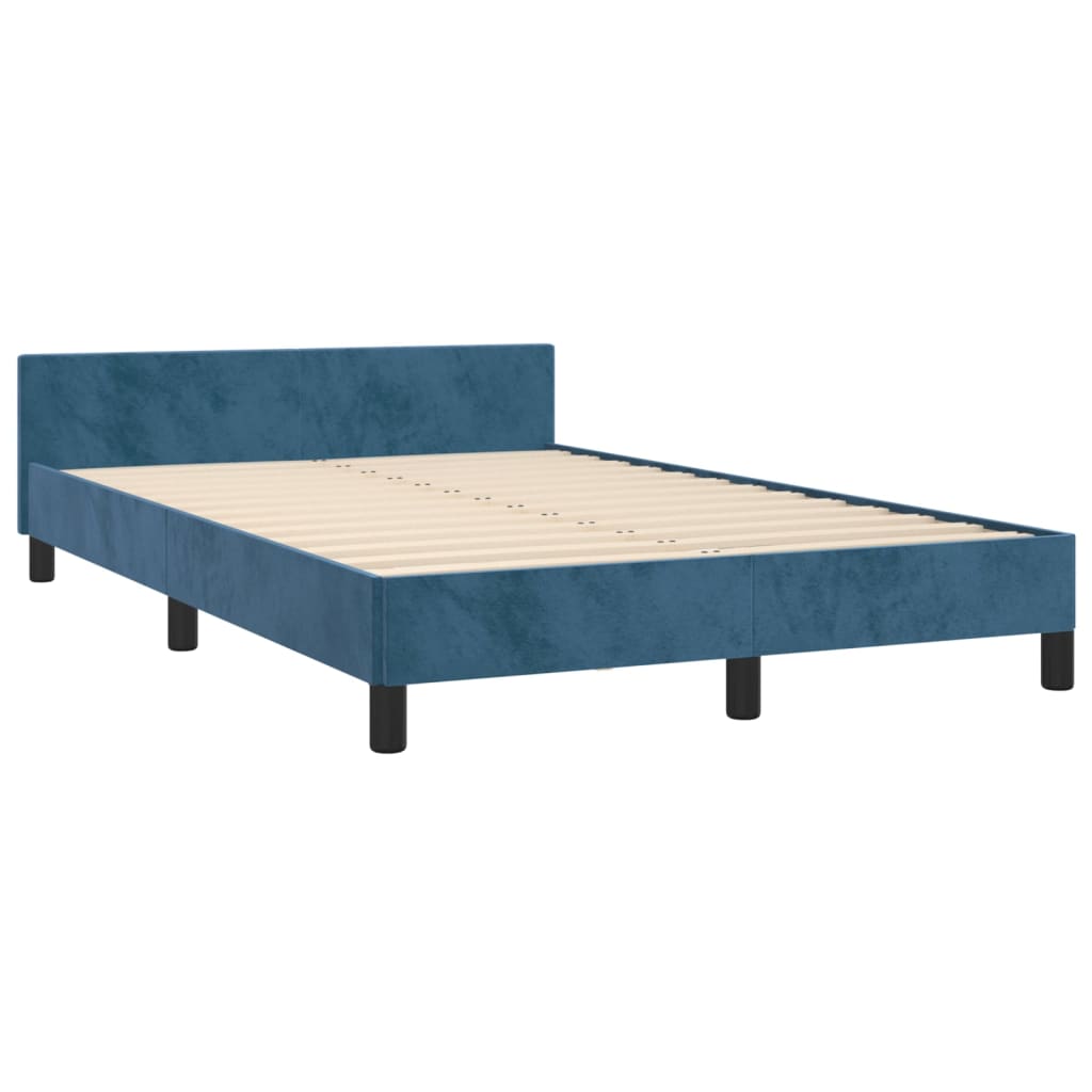 vidaXL Estructura de cama sin colchón terciopelo azul oscuro 120x200cm