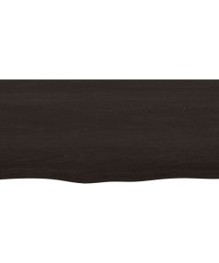 vidaXL Tablero mesa madera roble tratada marrón oscuro 100x40x(2-4) cm