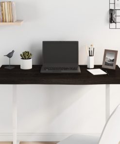 vidaXL Tablero mesa madera roble tratada marrón oscuro 100x60x(2-4) cm