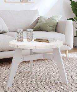 vidaXL Tablero de mesa redondo madera maciza de pino blanco Ø60x3 cm