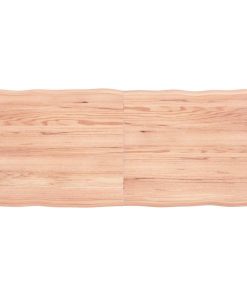 vidaXL Tablero mesa madera tratada borde natural marrón 120x50x(2-4)cm