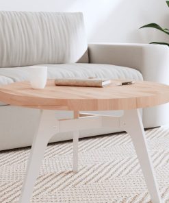 vidaXL Tablero redondo de madera maciza de haya Ø70x4 cm