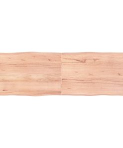 vidaXL Tablero mesa madera tratada borde natural marrón 160x50x(2-4)cm