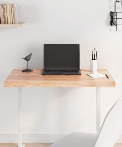 vidaXL Tablero mesa madera tratada borde natural marrón 80x60x(2-4) cm