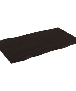 vidaXL Tablero mesa madera tratada roble borde vivo marrón 100x60x2 cm