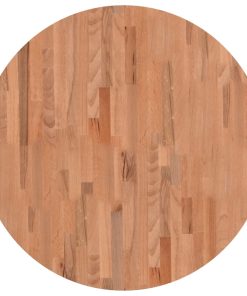 vidaXL Tablero redondo de madera maciza de haya Ø80x2,5 cm