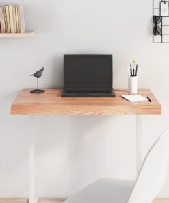 vidaXL Tablero mesa madera roble tratada marrón claro 80x40x(2-6) cm