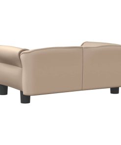 vidaXL Cama para perros de cuero sintético color capuchino 70x45x30 cm
