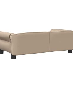 vidaXL Cama para perros de cuero sintético color capuchino 95x55x30 cm