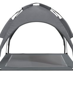 vidaXL Cama para perros con dosel antracita tela oxford y acero