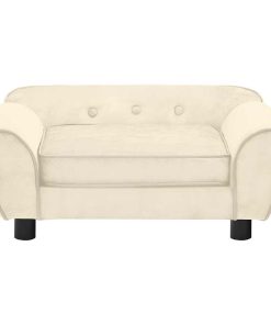 vidaXL Sofá para perros felpa color crema 72x45x30 cm