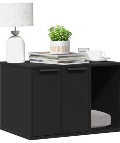 vidaXL Mueble arenero de gatos madera ingeniería negro 60x40x40 cm