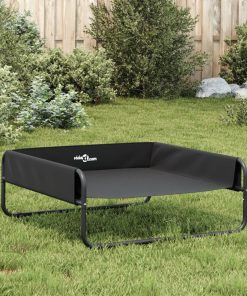 vidaXL Cama elevada para perros tela oxford y acero gris antracita