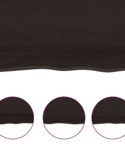 vidaXL Tablero mesa madera roble tratada marrón oscuro 120x60x(2-6) cm