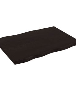 vidaXL Tablero mesa madera tratada roble borde vivo marrón 80x60x2 cm
