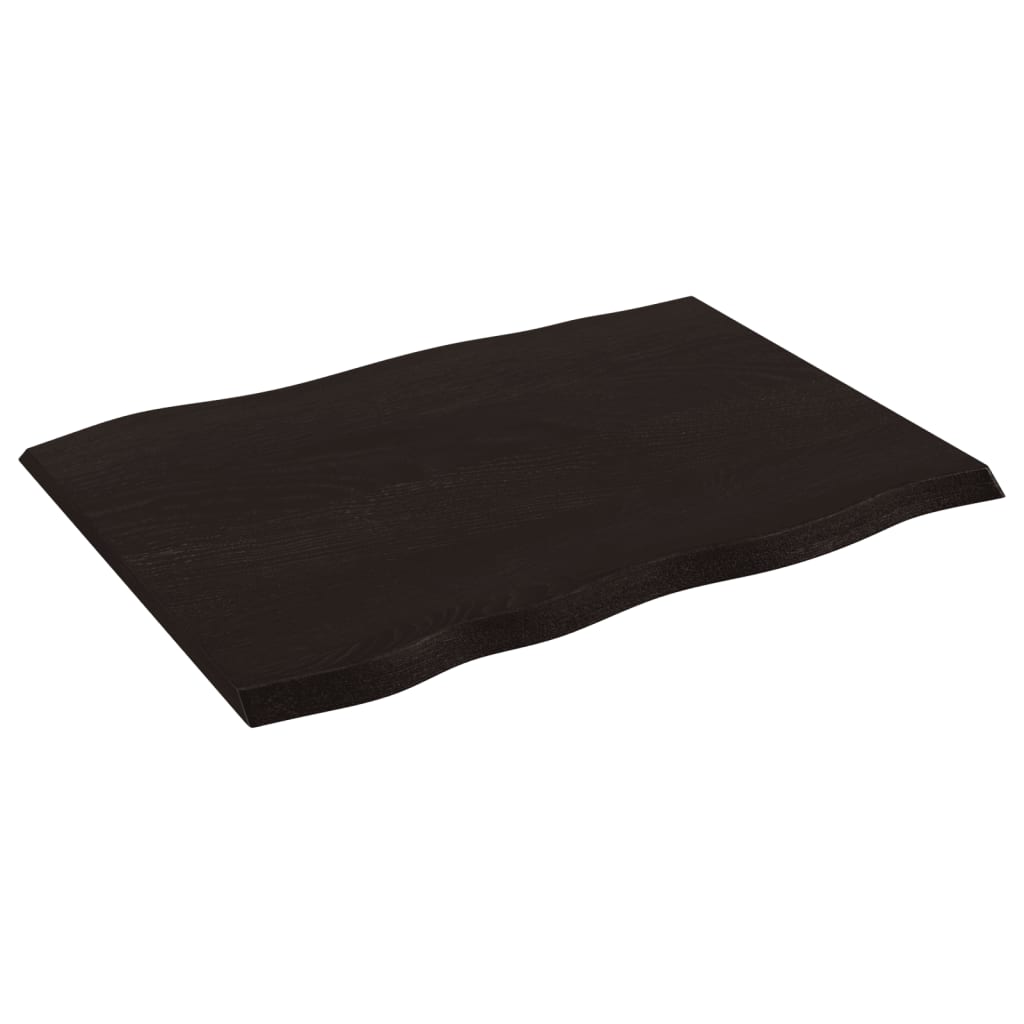 vidaXL Tablero mesa madera tratada roble borde vivo marrón 80x60x2 cm