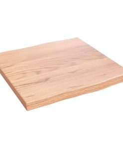 vidaXL Tablero mesa madera tratada roble borde natural 40x40x2 cm