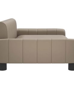 vidaXL Cama para perros de cuero sintético color capuchino 90x53x30 cm