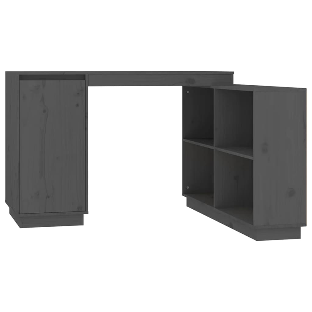 vidaXL Escritorio de madera maciza de pino gris 110x50x75 cm