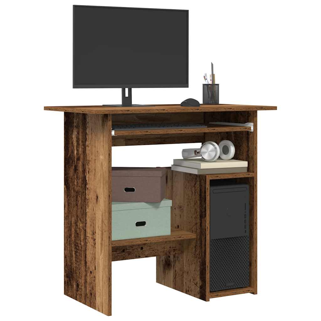 vidaXL Escritorio madera de ingeniería madera envejecida 80x45x74 cm