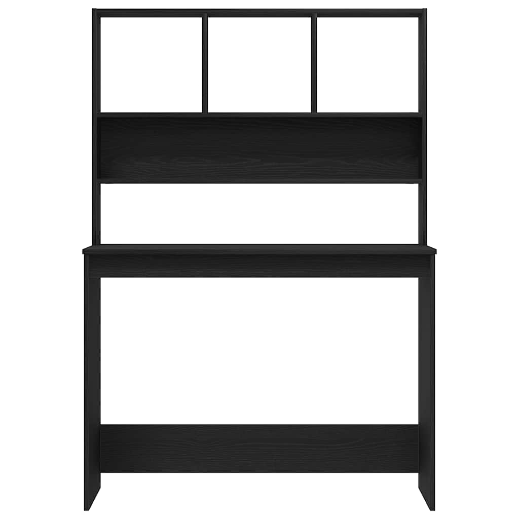 vidaXL Escritorio con estantes contrachapada roble negro 102x45x148cm
