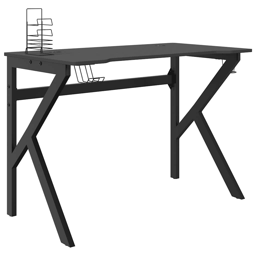 vidaXL Escritorio gaming con patas en forma de K negro 110x60x75 cm