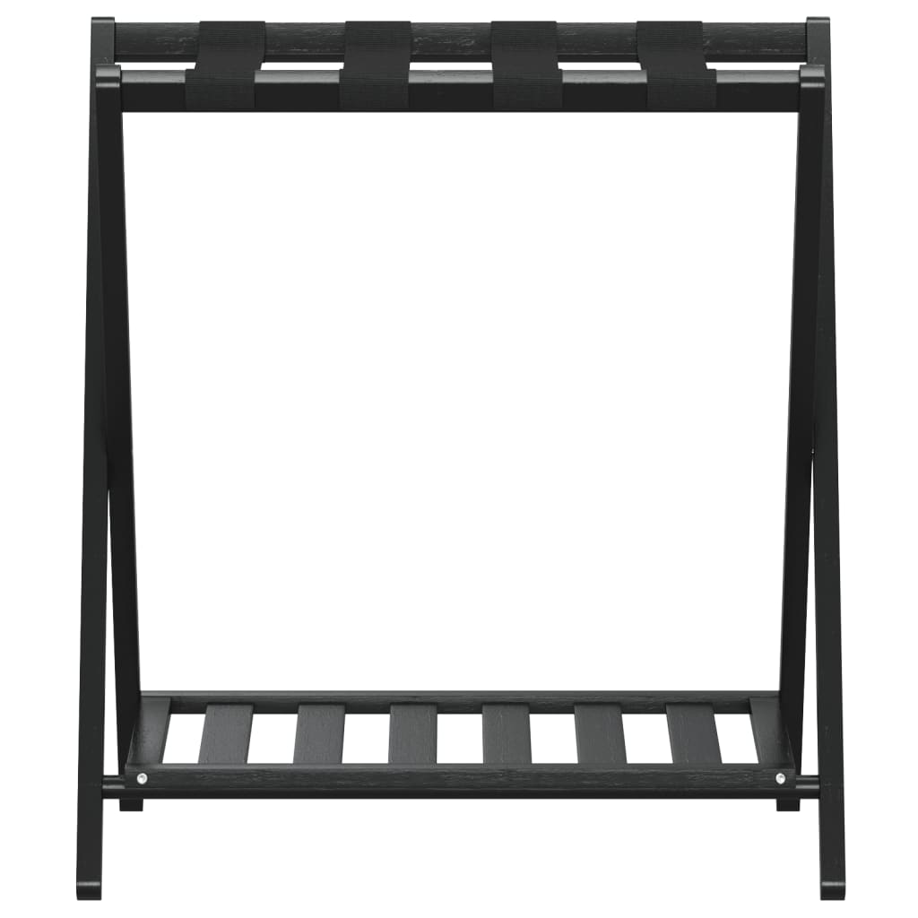 vidaXL Soporte para maletas bambú negro 68x38x58 cm