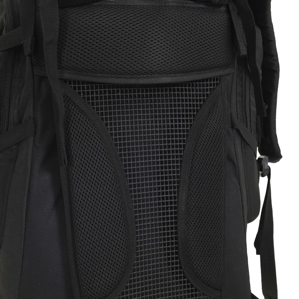 vidaXL Mochila de senderismo tela oxford negro 80 l