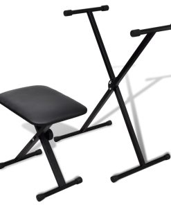 Juego de taburete y soporte ajustable para teclado