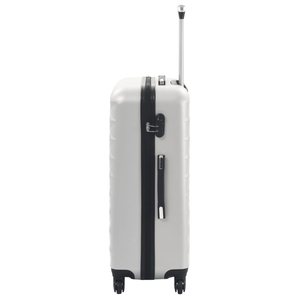 vidaXL Juego de maletas rígidas trolley 3 pzas plateado brillante ABS