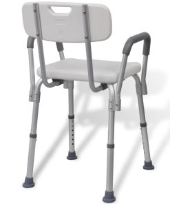 vidaXL Silla de ducha de aluminio blanco