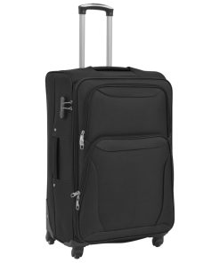 vidaXL Juego de 3 maletas blandas negro