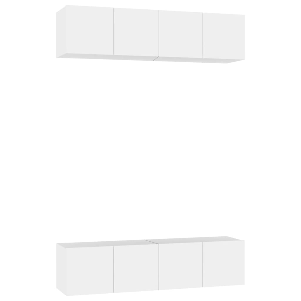 vidaXL Muebles de salón 4 pzas madera de ingeniería blanco 60x30x30 cm