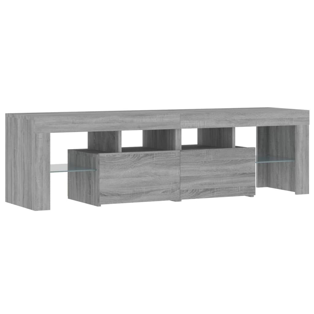 vidaXL Mueble de TV con luces LED gris Sonoma 140x36,5x40 cm