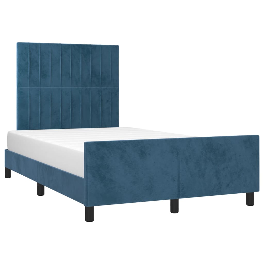 vidaXL Estructura de cama sin colchón terciopelo azul oscuro 120x200cm