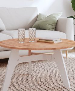 vidaXL Tablero redondo de madera maciza de haya Ø80x1,5cm