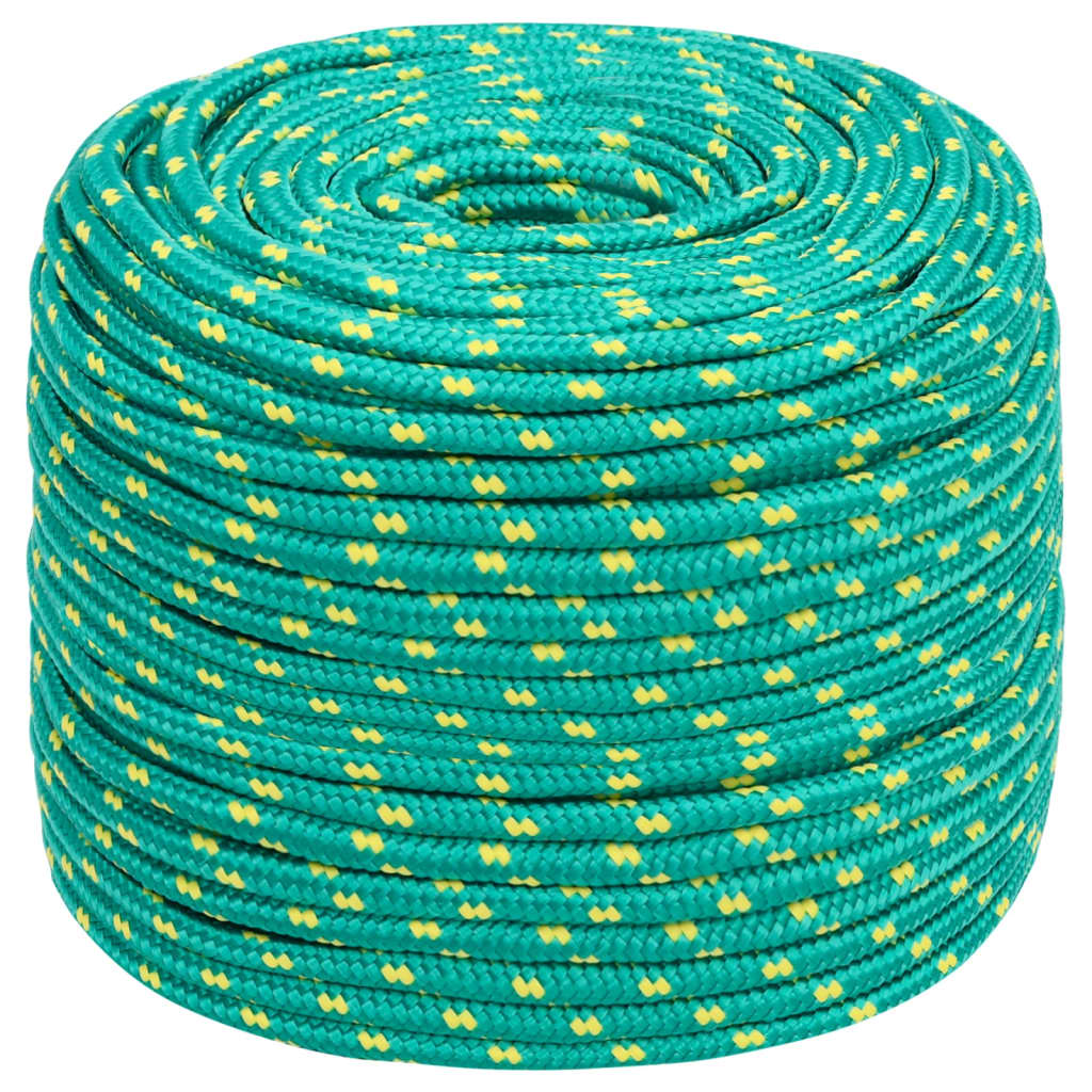 vidaXL Cuerda de barco polipropileno verde 10 mm 25 m