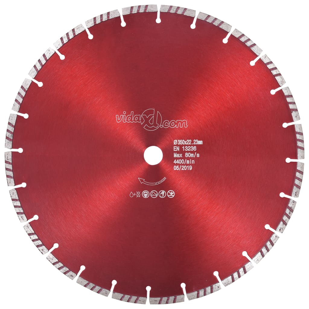 vidaXL Disco de corte de diamante con turbo acero 350 mm