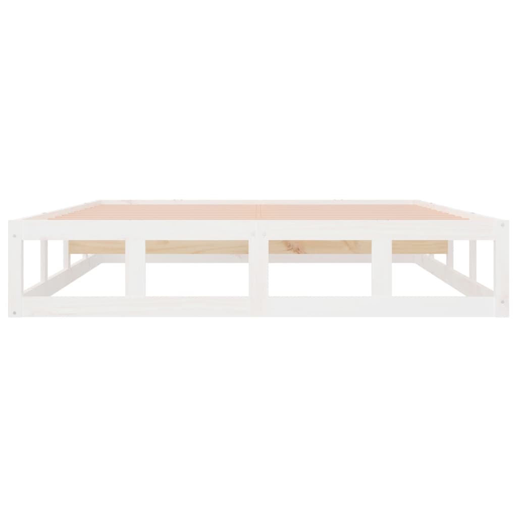 vidaXL Estructura cama de madera maciza blanca super king 180x200 cm